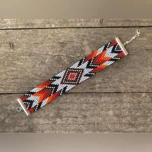 Handcrafted ‘Rose Star’ Seed Bead Bracelet